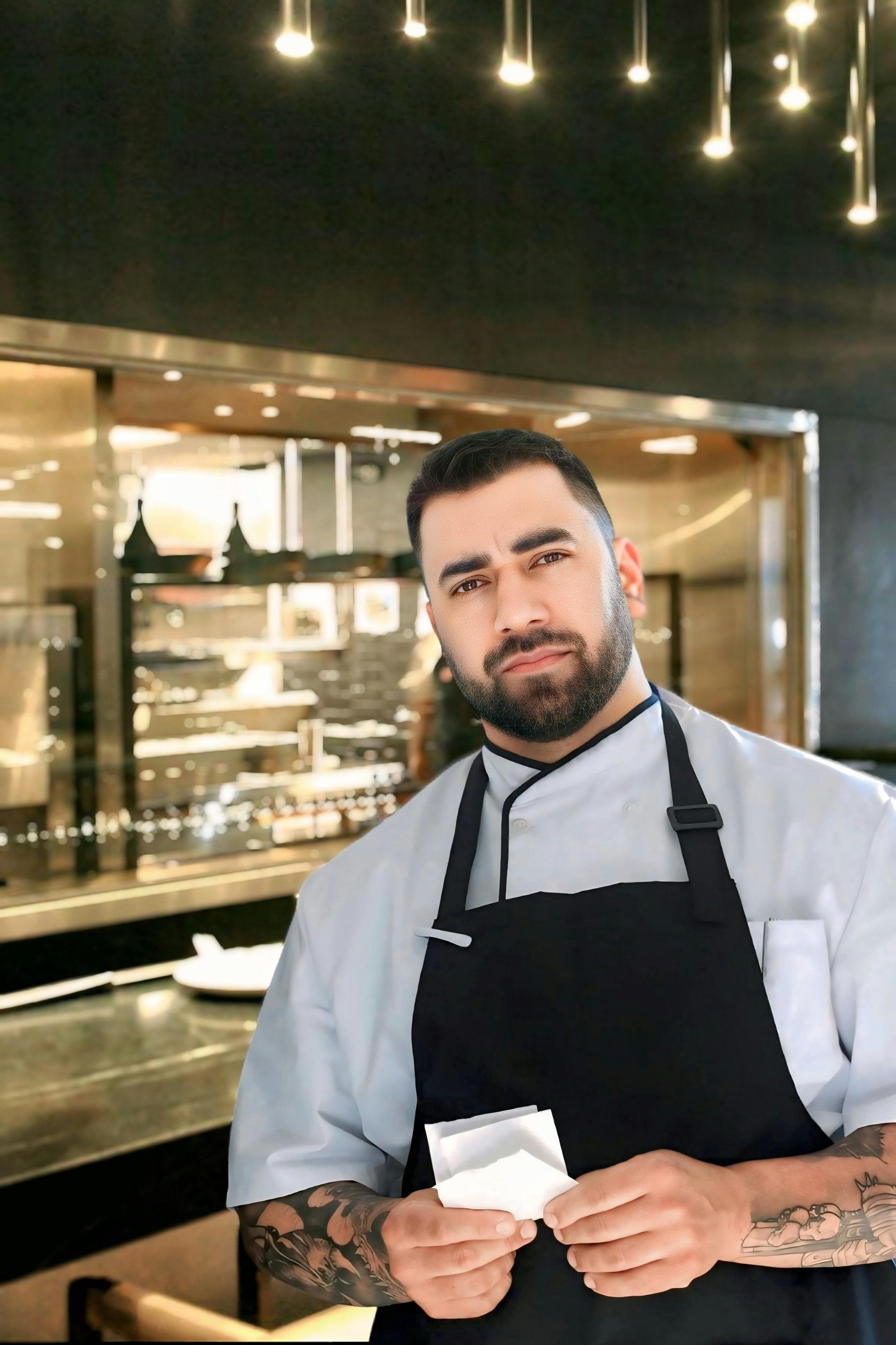 Professioneller Koch in einer modernen Restaurantküche